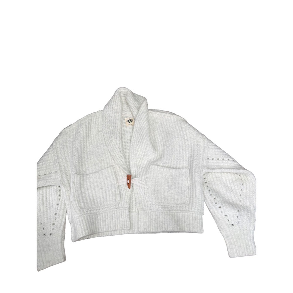 We The Free Free People Ivory Ribbed Toggle Shawl Collar Cardigan Sweater XS